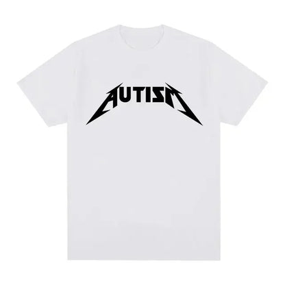 Camiseta Autism Metal Rock Meme | Hombre y Mujer | Hip Hop Oversized Manga Corta Verano