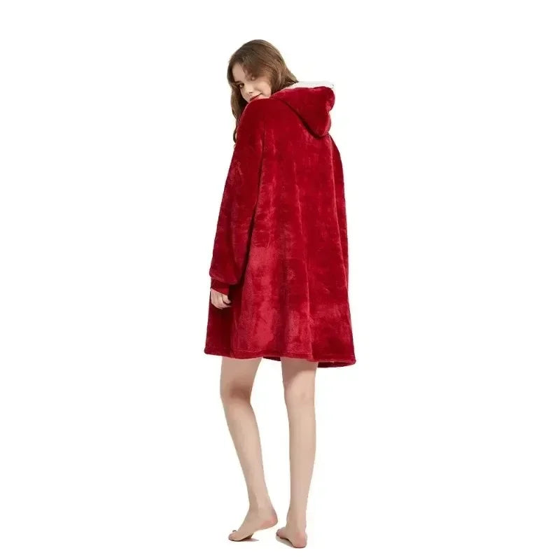 Sudadera Manta Oversize Unisex | Hoodie Cobija de Invierno con Mangas Largas y Forro Polar