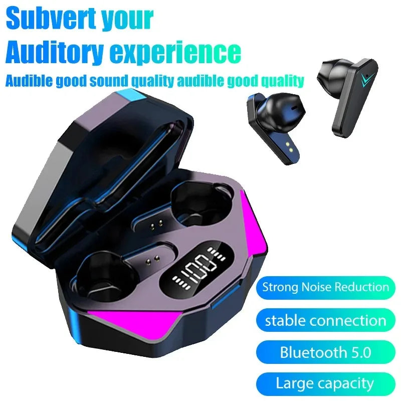 Auriculares X15 TWS Gaming – Bluetooth 5.0 inalámbricos con micrófono, baja latencia 65ms, ideales para juegos y música