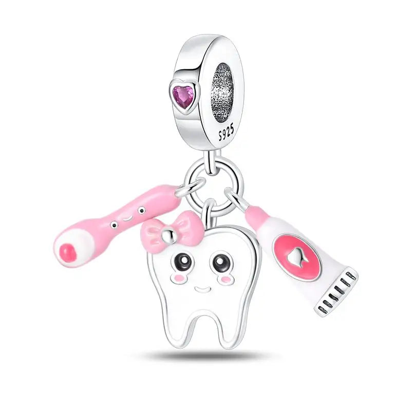 Charm Profesional Médico en Plata 925 | Profesora/Docente | Compatible con Pulsera Pandora Original
