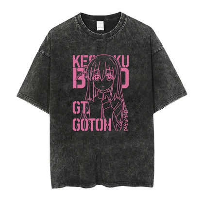 Camiseta Oversized Bocchi Club | Anime Bocchi The Rock Hombre | Algodón Estampada Creativa