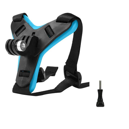 Soporte de correa para casco con montura de barbilla – Compatible con GoPro Hero 12/11/10/9/8/7/6/5/4 y cámaras de acción deportivas