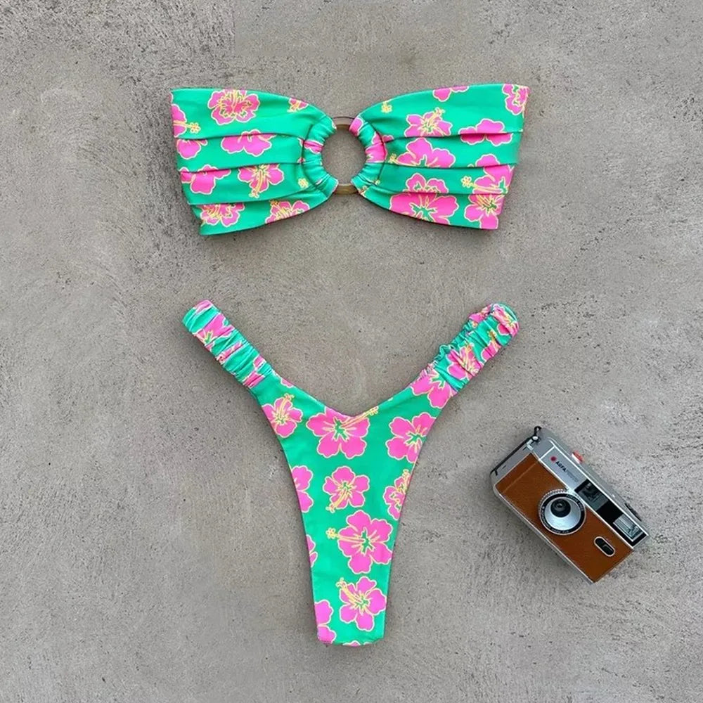 Micro Bikini Push Up Mujer 2025 | Brasileño Tanga Estampado Sexy