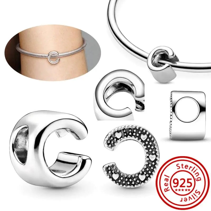 Charm Letras A–Z Plata 925 | Alfabeto Completo | Compatible Pandora Pulseras DIY