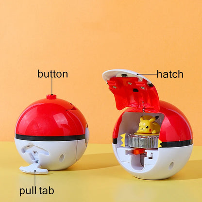 Juguete Pokémon Magic Gyro – Pikachu, Charmander y Poké Ball Giratoria de Combate para Niños