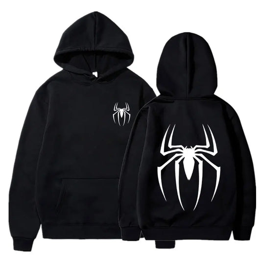 Hoodie Y2K Spider – Sudadera Streetwear Hombre Oversize, Estilo Retro Hip Hop Punk
