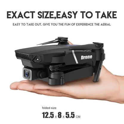 Drone Profesional E88 con Cámara HD 4K – Gran Angular, WiFi FPV, Altura Estable y Diseño Plegable RC