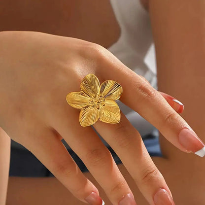 Anillo Punk Ajustable 2025 para Mujer – Diseño Grande de Guirnalda, Elegante y Moderno, Joyería de Moda Femenina