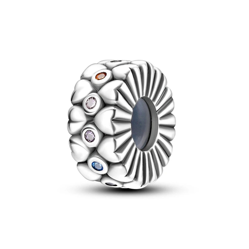 Charm de Plata 925 con Mariposa y Dragón – Abalorio Colorido con Zirconia Arcoíris para Pulseras DIY