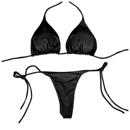 Bikini Mujer 2025 | Conjunto Sexy de Lencería con Tanga y Lazos Laterales