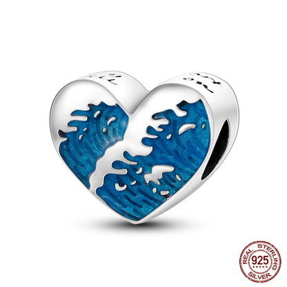 Charm Serie Océano en Plata 925 – Abalorios Tortuga, Cangrejo y Sirena para Pulsera Original Mujer