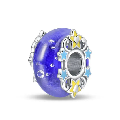 Charm separador redondo plata 925 con circonitas de colores – Compatible Pandora, joyería DIY elegante