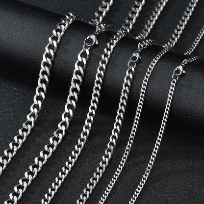 Collar Cubano Punk de Acero Inoxidable 316L – Cadenas 3/5/7mm Unisex Negro, Dorado o Acero, Joyería Sólida para Hombres y Mujeres