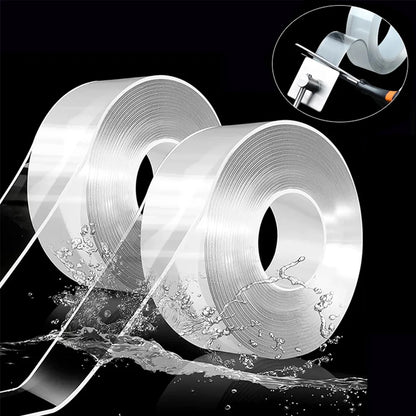 Nano Tape Transparente Reutilizable 1m/2m/3m/5m | Cinta Adhesiva de Doble Cara Súper Fuerte Impermeable y Sin Rastro