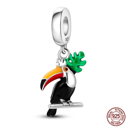 100% 925 Sterling Silver Creative Blue Luminous Firefly Charms Pendants Fit Qikaola 925 Original Bracelets DIY Birthday Jewelry