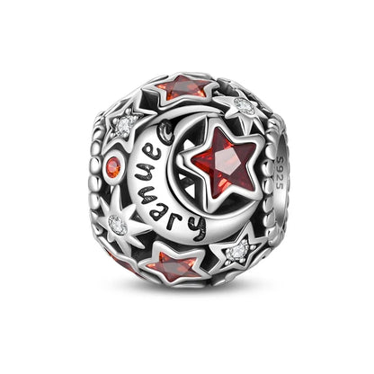 Charm de Plata 925 con Piedra de Nacimiento – Bead Brillante para Pulsera, Regalo de Cumpleaños Mujer