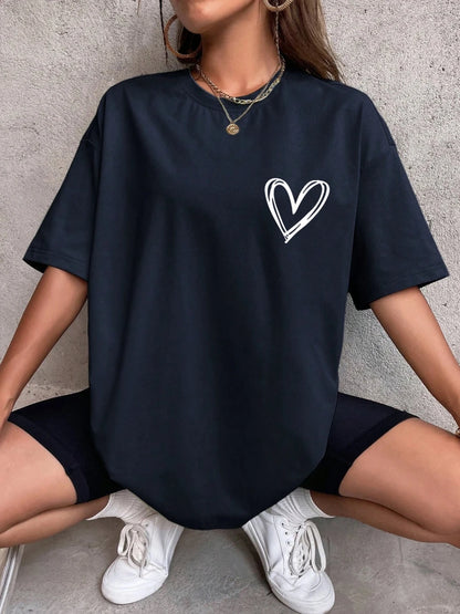 Camiseta Oversize Mujer Verano | Estampado Love Casual Juvenil Streetwear