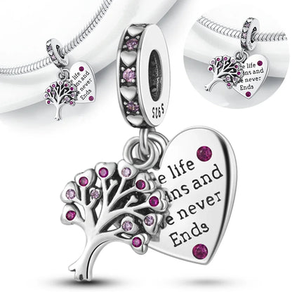 Charm Árbol de la Vida en Plata 925 – Abalorio Familia y Amigos para Pulseras Originales Mujer