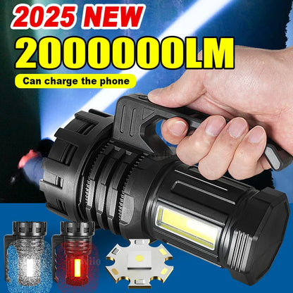 Linterna Táctica Recargable 2025 – 2.000.000LM Súper Potente Ultra Brillante LED para Camping y Emergencias