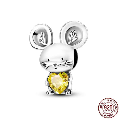 Charm animal mascota en plata 925 – Abalorio elegante para pulsera o collar tipo Pandora, joyería personalizada mujer