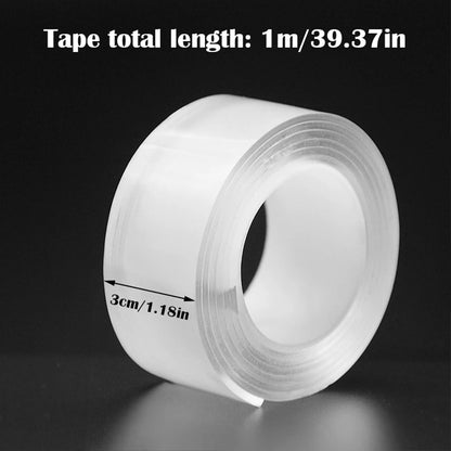 Nano Tape Transparente Reutilizable 1m/2m/3m/5m | Cinta Adhesiva de Doble Cara Súper Fuerte Impermeable y Sin Rastro