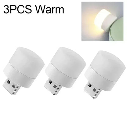 Mini Luz LED USB Portátil – Lámpara de Noche, Lectura y Decoración, Luz Cálida Protectora para Ojos