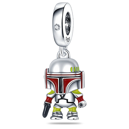 Charm Star Wars Mandalorian en Plata 925 – Abalorio Yoda y Casco Mandalorian para Pulsera Original Mujer