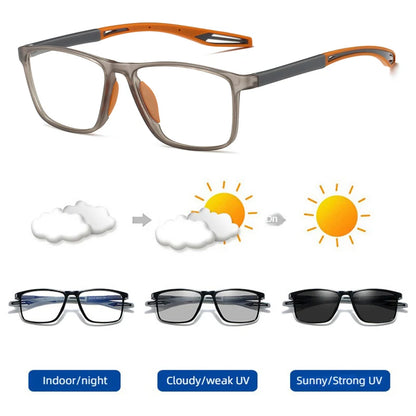 Gafas de Sol Cuadradas Fotocromáticas Unisex | Ligeras TR90 Anti Luz Azul Chameleon Shades