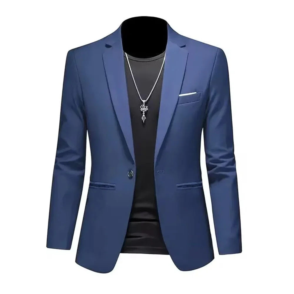 Blazer Casual Slim Fit para Hombre Estilo Boutique Antiarugas de un Botón