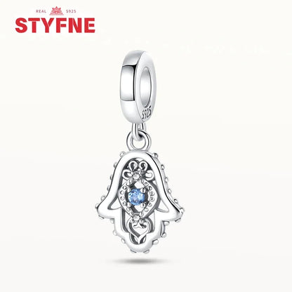Charm Mano de Fátima y Ojo Turco en Plata 925 – Beads Protectores Compatibles Pandora Mujer Joyería DIY