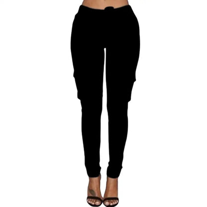Pantalones Rectos Mujer | Cargo con Cordón Cintura Alta Multi-Bolsillos Casual S-4XL