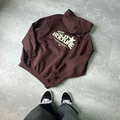 Sudadera Oversize Unisex Estilo Y2K Harajuku Hip Hop con Estampado Gótico