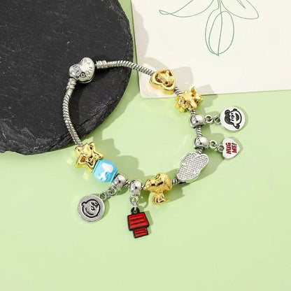 Charm Snoopy de verano – Abalorio de dibujos animados para pulsera tipo Pandora, joyería DIY divertida y cosplay infantil