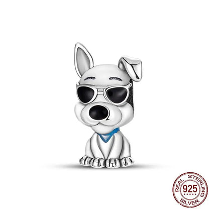 Charm animal mascota en plata 925 – Abalorio elegante para pulsera o collar tipo Pandora, joyería personalizada mujer