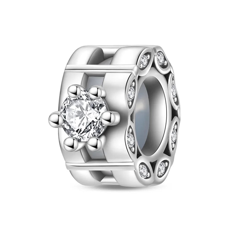 Charm de Plata 925 con Mariposa y Dragón – Abalorio Colorido con Zirconia Arcoíris para Pulseras DIY