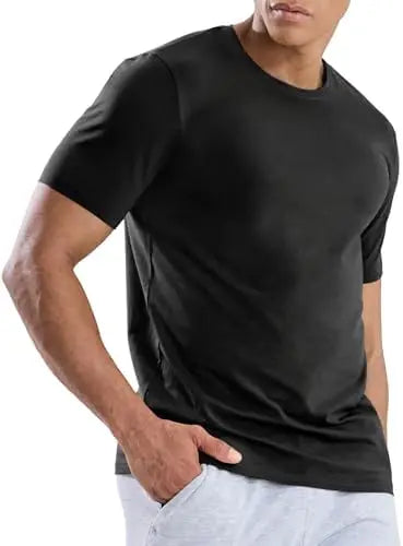 4pcs Men Tshirt summer Thin White black Solid color Quick Drying Breathable Sweat-Absorbent tee Suitable for Fitness Gym and Run