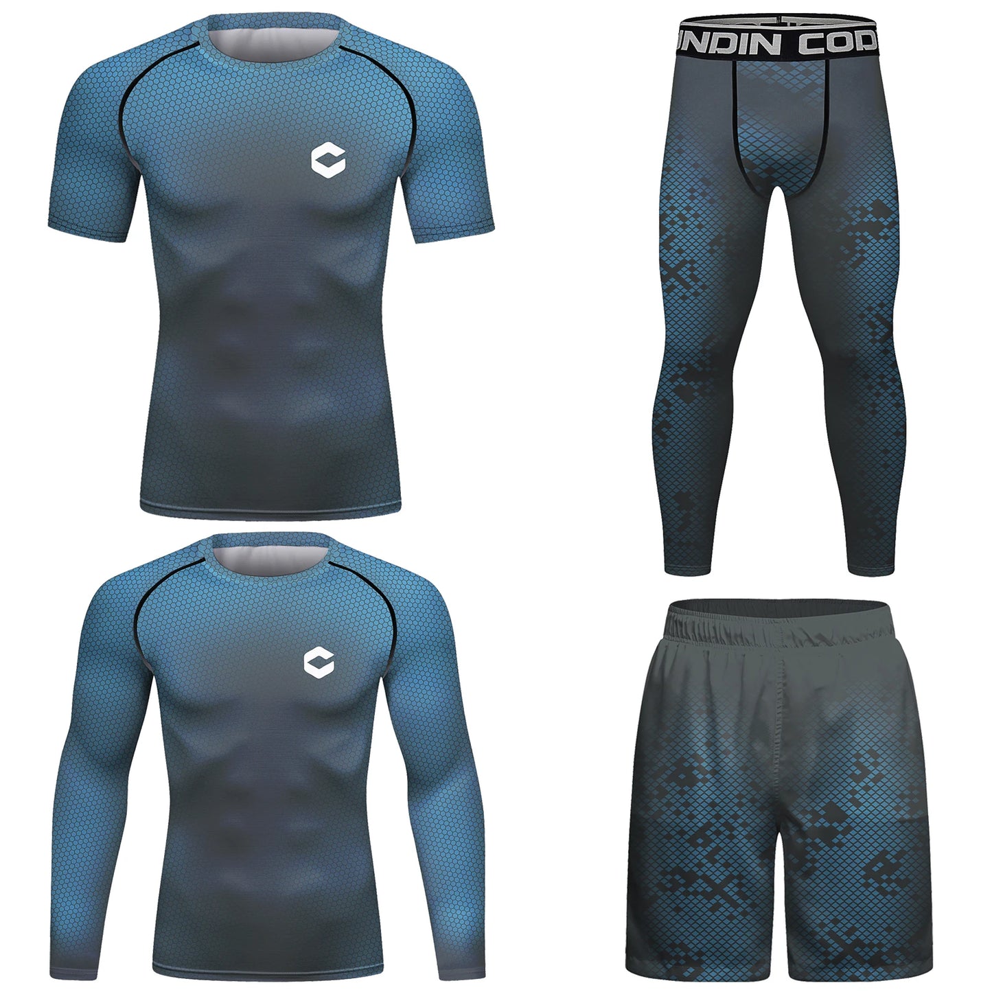 Conjunto Deportivo para Hombre BJJ No Gi – Rashguard + Shorts MMA | Traje de Entrenamiento Kickboxing Antideslizante Anti-UV
