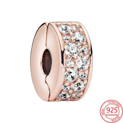 Charm Colgante Pareja Plata 925 y Oro Rosa | Compatible Pandora Original | Pulsera o Collar Mujer