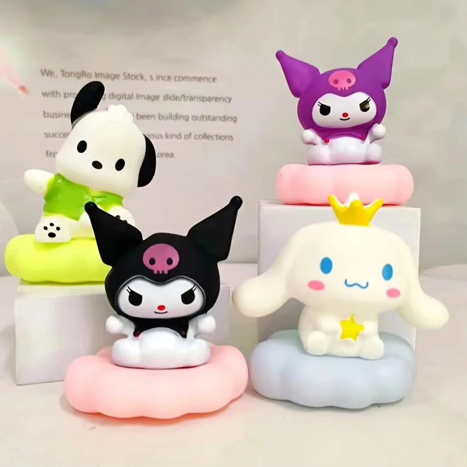 Lámpara de Noche Kawaii Sanrio – Kuromi, Cinnamoroll, Pochacco | Luz de Mesa Decorativa Enamel Cloud