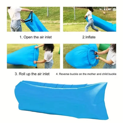 Sofá Inflable Reclinable – Silla Lazy Air Portátil para Camping, Playa y Festivales de Música