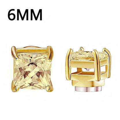 Pendientes Magnéticos de Cristal Unisex | Aros Punk con Zirconia | Joyería sin Perforación para Hombres y Mujeres