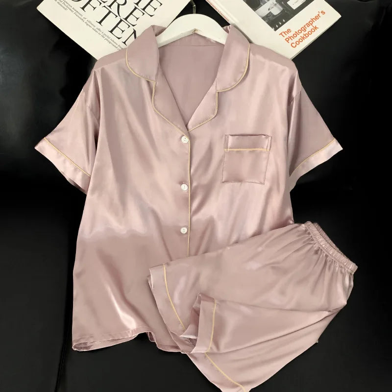 Pijama Mujer Satén 2025 | Conjunto 2 Piezas Seda Sintética Suave