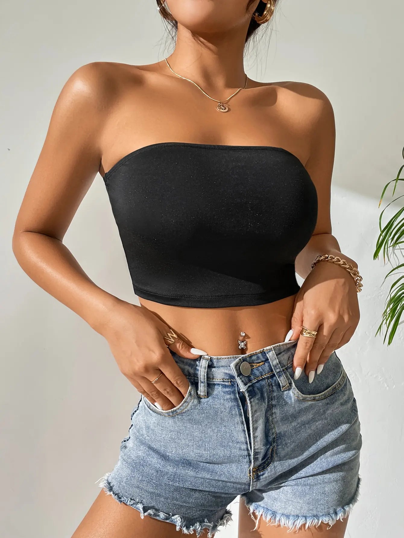 Top Interior Plus Size Mujer | Sujetador Seamless de Seda Fría sin Tirantes con Efecto Push Up