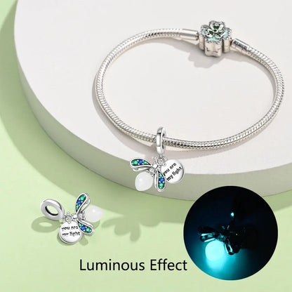 Charm Camaleón Luminoso en Plata S925 | Brilla en la Oscuridad | Compatible con Pulsera Pandora Original