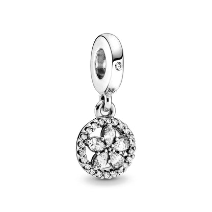 Charm Plata 925 Árbol de la Familia, Pluma, Copo de Nieve y Niño | Dijes Colgantes Compatibles con Pulseras Pandora