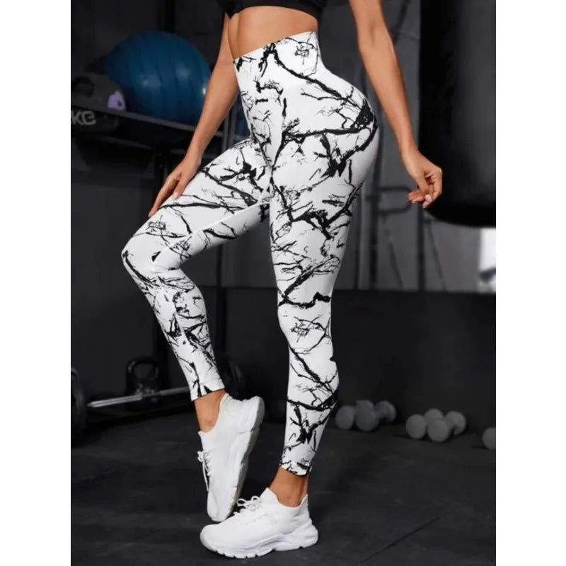 Leggings Seamless Mujer | Mallas Deportivas Cintura Alta Tie Dye Push Up Yoga y Fitness