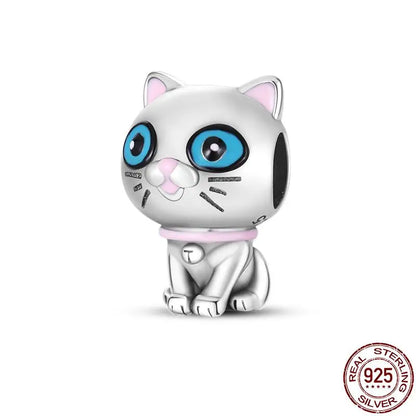 Charm animal mascota en plata 925 – Abalorio elegante para pulsera o collar tipo Pandora, joyería personalizada mujer