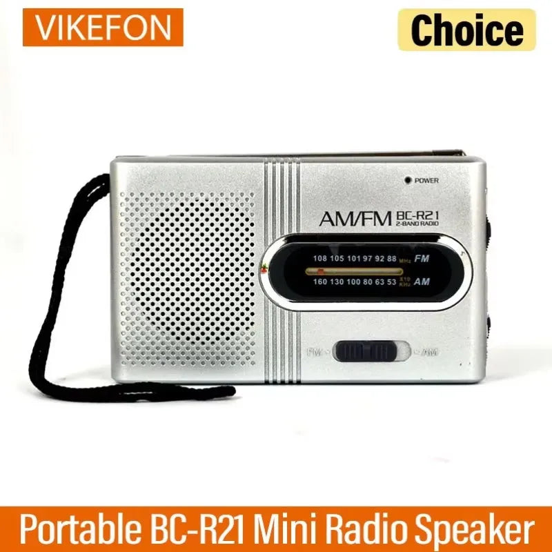 Mini radio portátil AM/FM BC-R21/961/962 – Batería AA, mejor recepción y sonido duradero