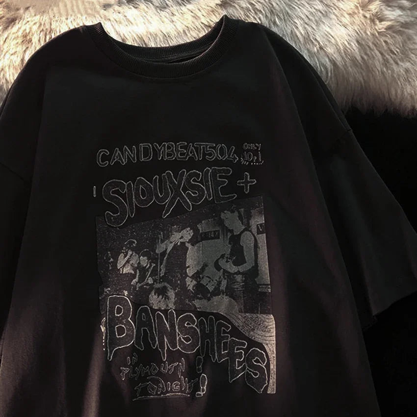 Camiseta Oversize Mujer Vintage | Estilo Grunge Harajuku Y2K Streetwear