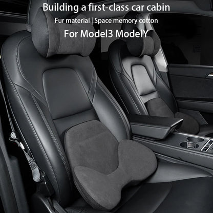 Cojín de Cuello y Soporte Lumbar en Memory Foam para Coche | Almohada Ergonómica de Viaje con Respaldo y Protección